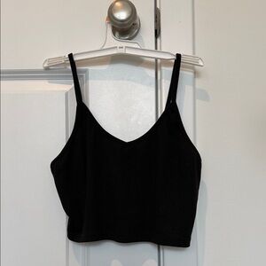 SHEIN Black Ribbed Crop Top